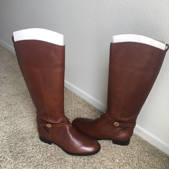 Tory Burch Brown Zip Up Riding Boots 9.5M New - Picture 2 of 8